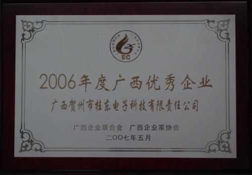 2006年 2006年度廣西優秀企業